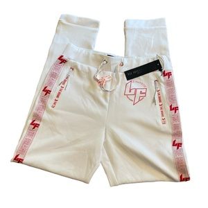 NWT LF The Brand White And Red Sweatpants Size Small
